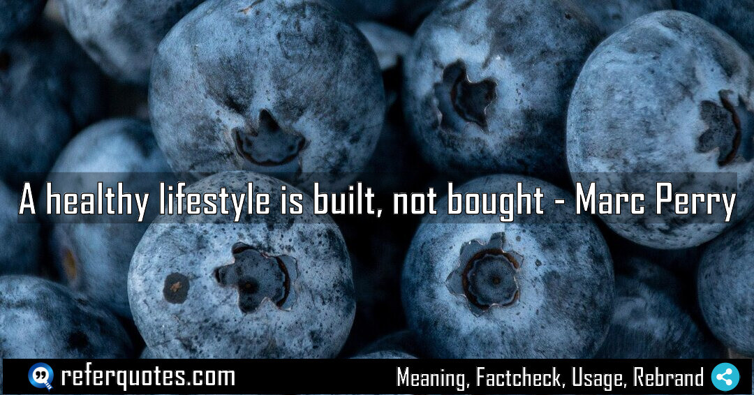 A healthy lifestyle is built, not bought