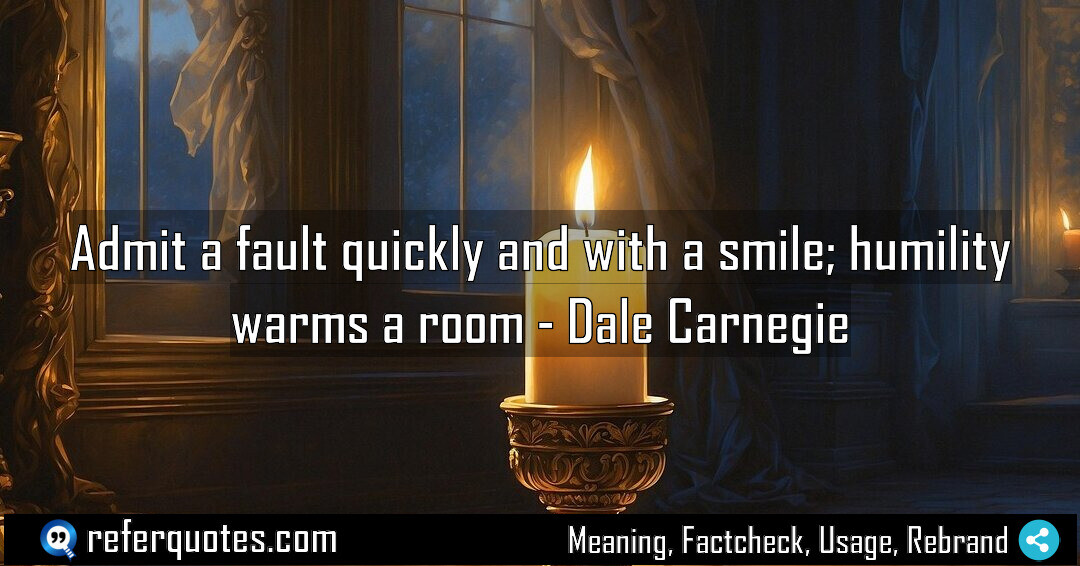 Admit a fault quickly and with a smile Meaning Factcheck Usage