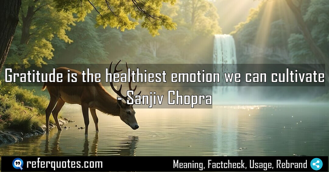 Gratitude is the healthiest emotion we can cultivate