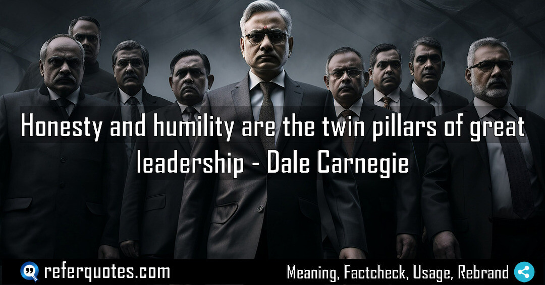 Honesty and humility are the twin pillars of great leadership.