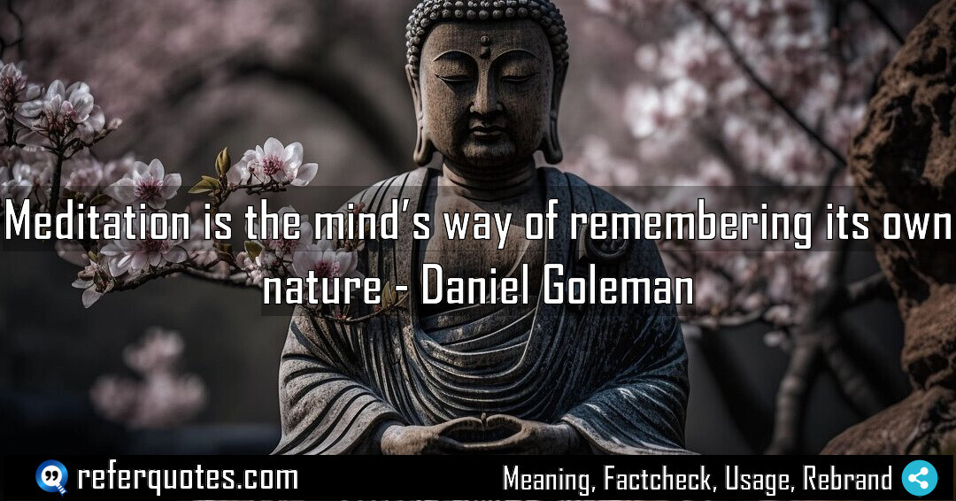 Meditation is the mind’s way of remembering its own nature.