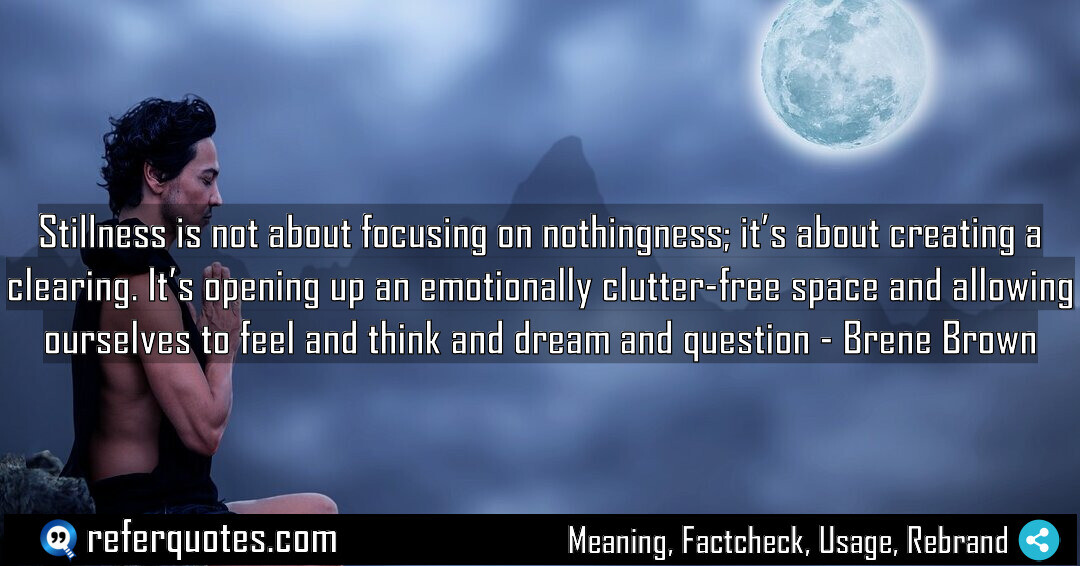 Stillness is not about focusing on nothingness it Meaning Factcheck Usage