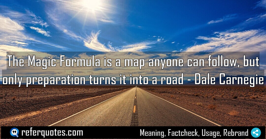 The Magic Formula is a map anyone can Meaning Factcheck Usage