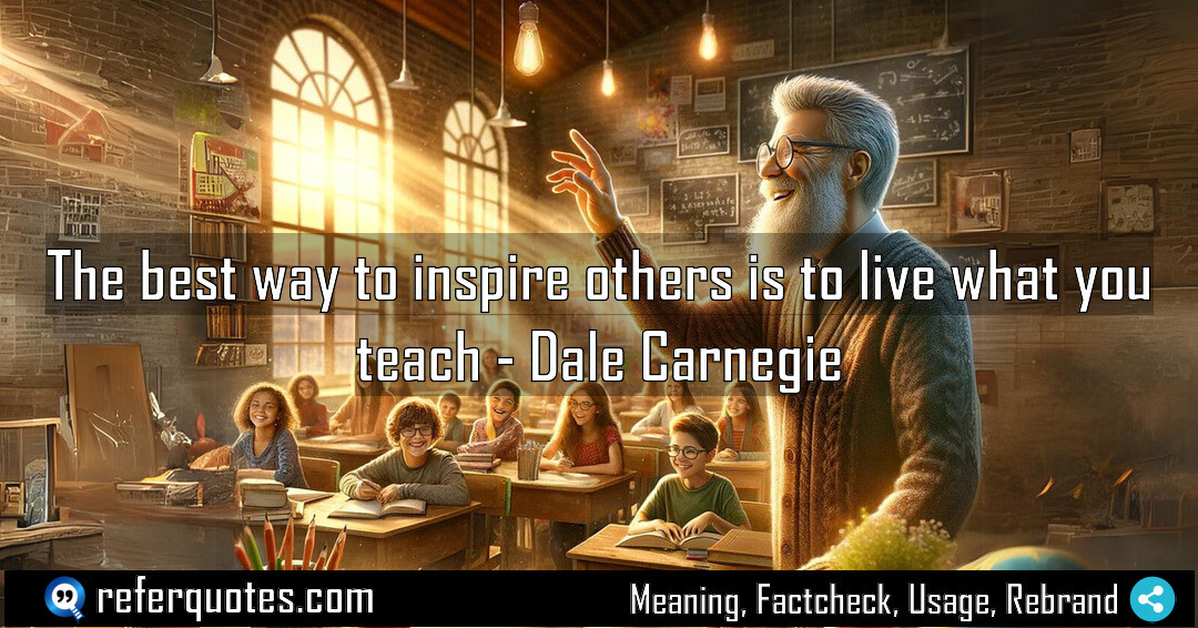The best way to inspire others is to live what you teach.