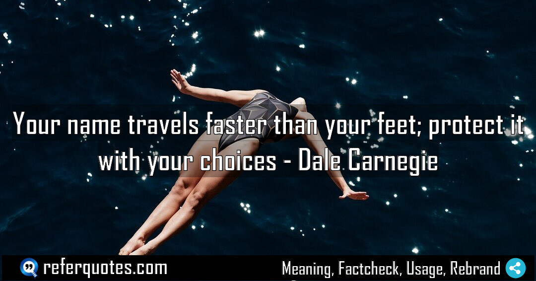 Your name travels faster than your feet protect Meaning Factcheck Usage