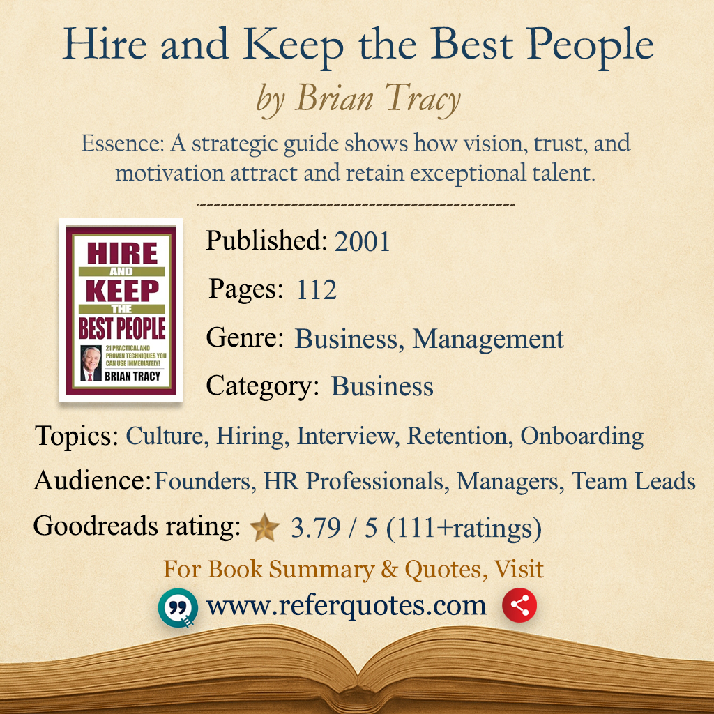 Hire and Keep the Best People Book Summary