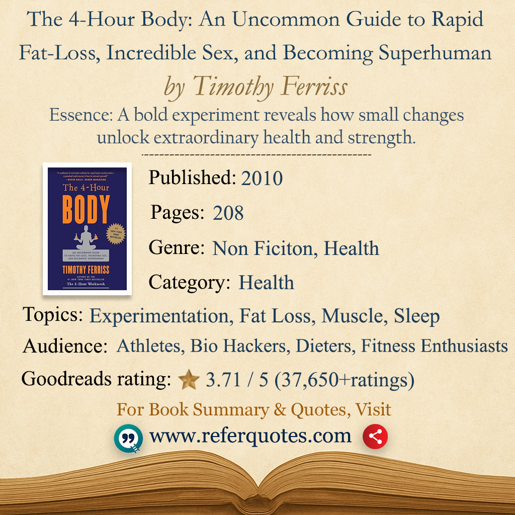 The 4-Hour Body Book Summary