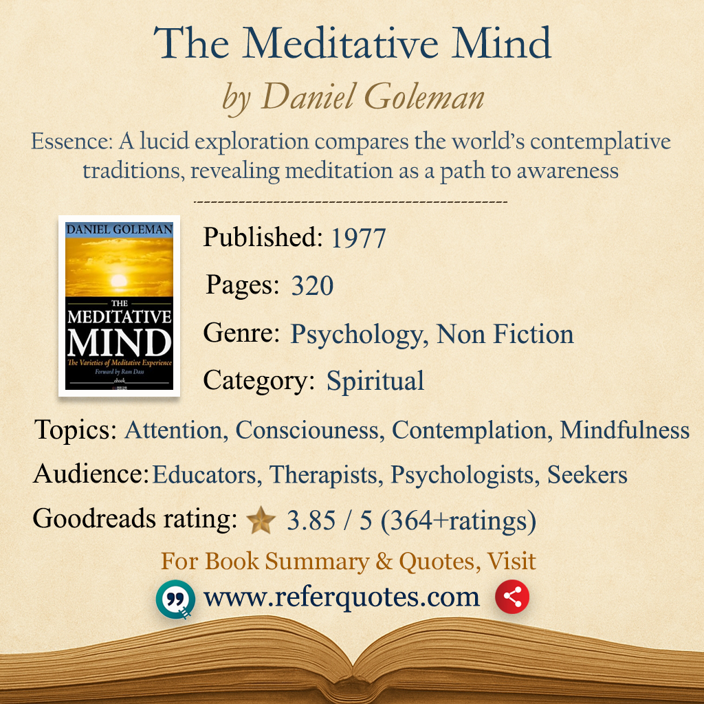 The Meditative Mind Book Summary